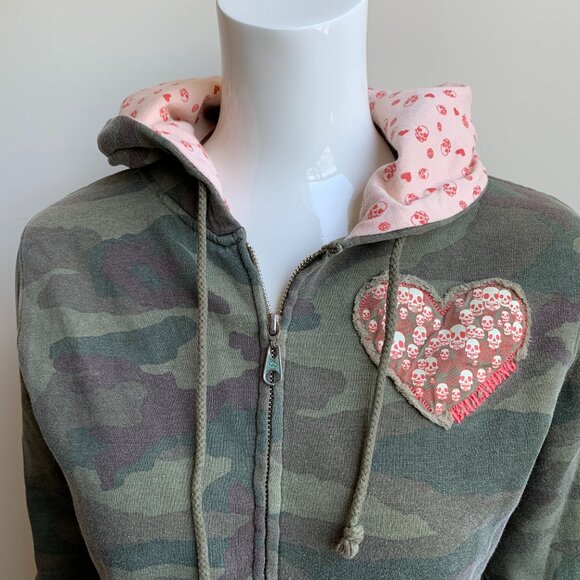 Billabong camouflage camo heart hoodie sweater - Picture 2 of 7
